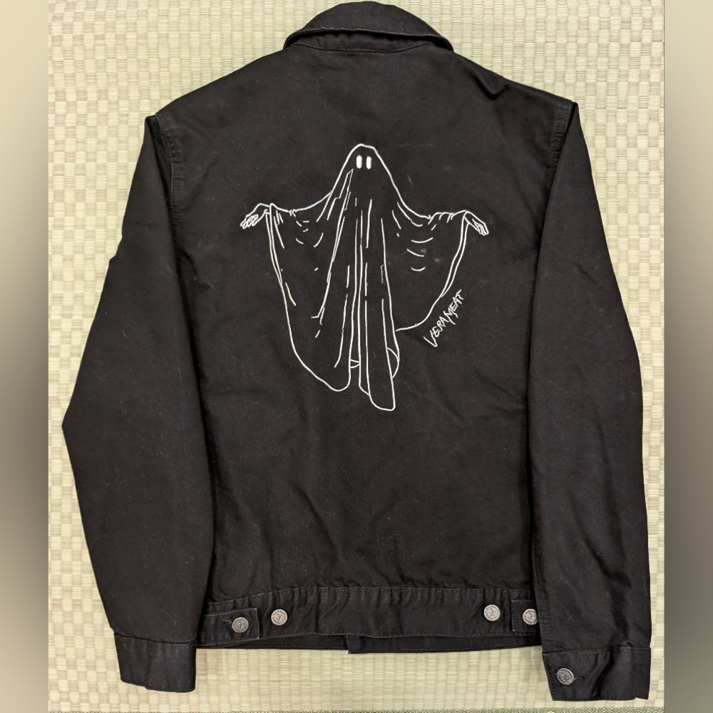 Verameat Ghost Black Denim Jacket 100% Cotton Men's Size Large